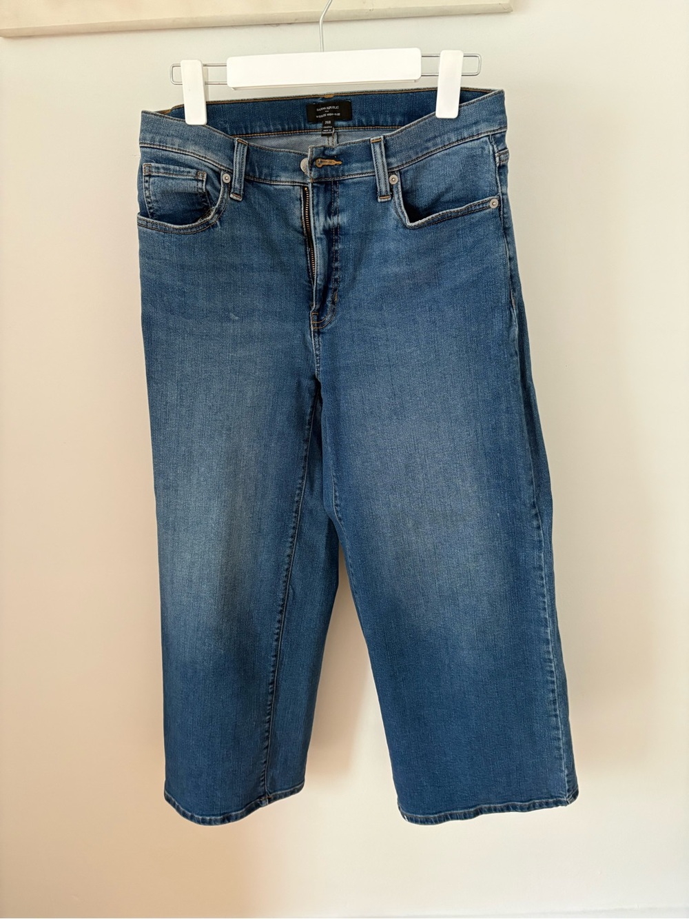Banana Republic Women's Medium Blue Wide-Leg Crop Jeans